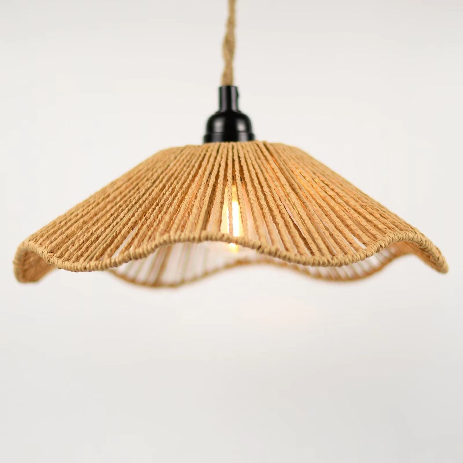 RopeWoven HandWoven Rope Lampshade  Decorative Chandelier  Ceiling Light Cover 1