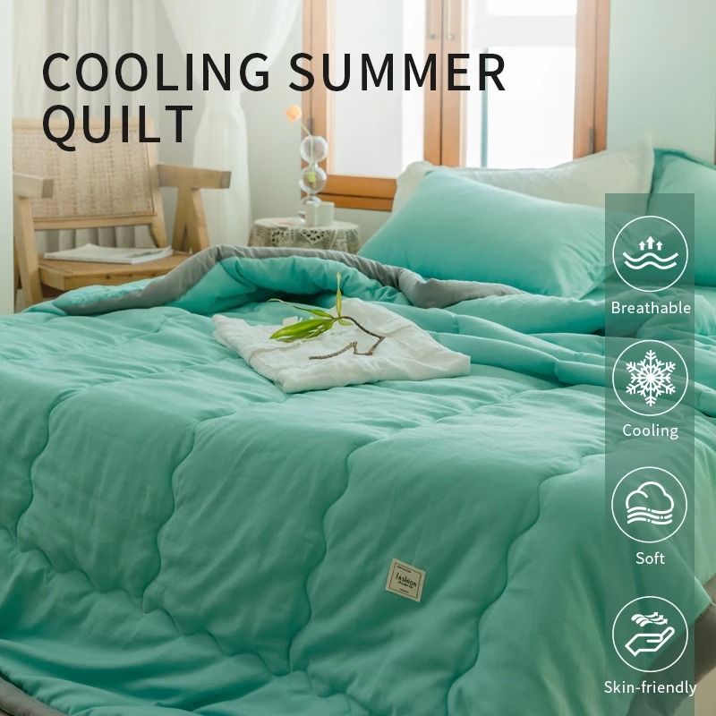 Lightweight Japanese Cotton Quilted Summer Quilt  Soft Breathable And Washable 2
