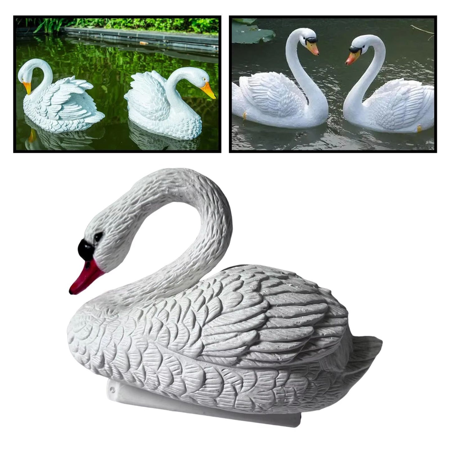 ElegantFloat Hand-woven Floating Swan Figurine - Decorative Garden & Pond Ornament