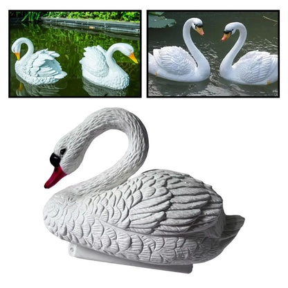 ElegantFloat Hand-woven Floating Swan Figurine - Decorative Garden & Pond Ornament