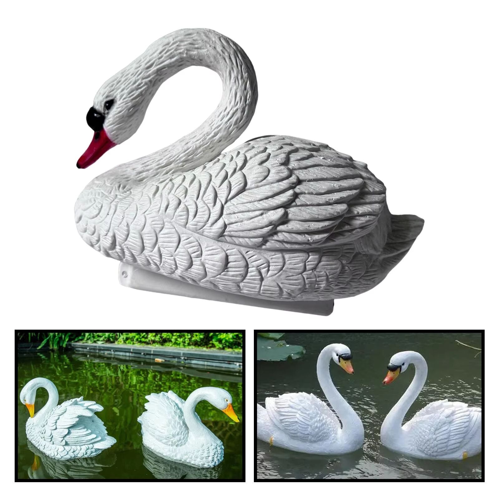 ElegantFloat Handwoven Floating Swan Figurine  Decorative Garden  Pond Ornament 1