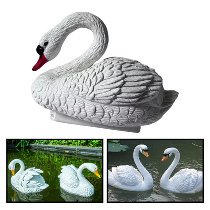 ElegantFloat Handwoven Floating Swan Figurine  Decorative Garden  Pond Ornament 1