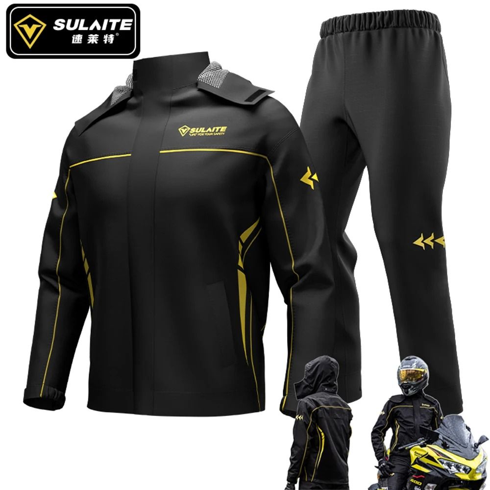 Waterproof Motorcycle Rain Suit with Pants – Breathable, Reflective, and Protective 2-Piece Riding Gear