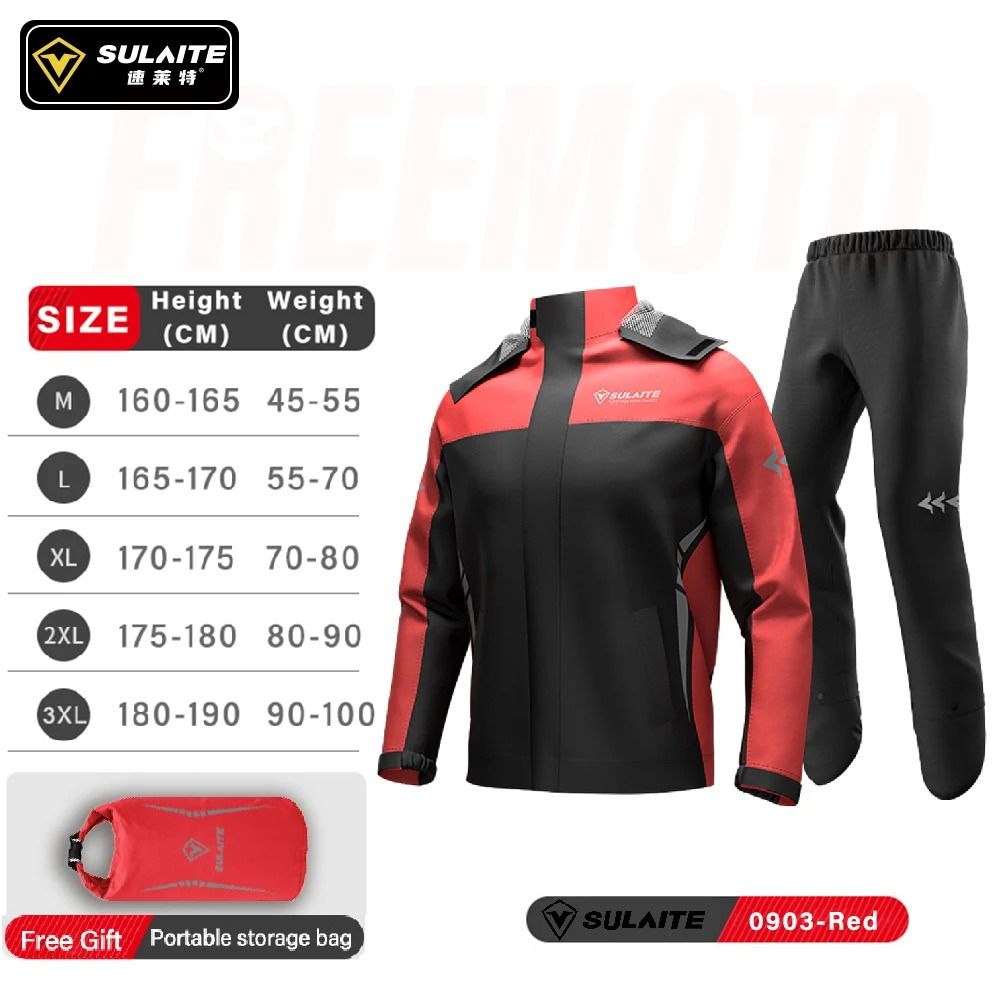 Waterproof Motorcycle Rain Suit With Pants  Breathable Reflective And Protective 2Piece Riding Gear 9
