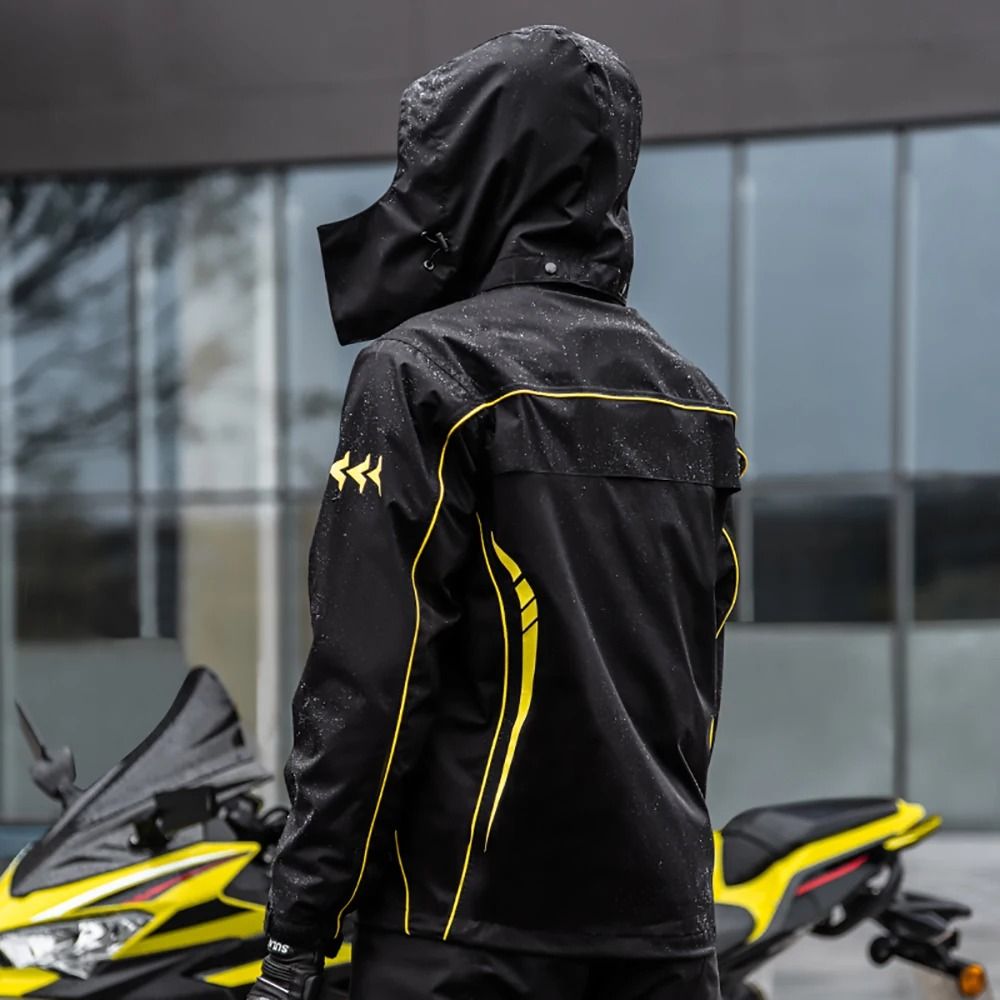 Waterproof Motorcycle Rain Suit With Pants  Breathable Reflective And Protective 2Piece Riding Gear 2