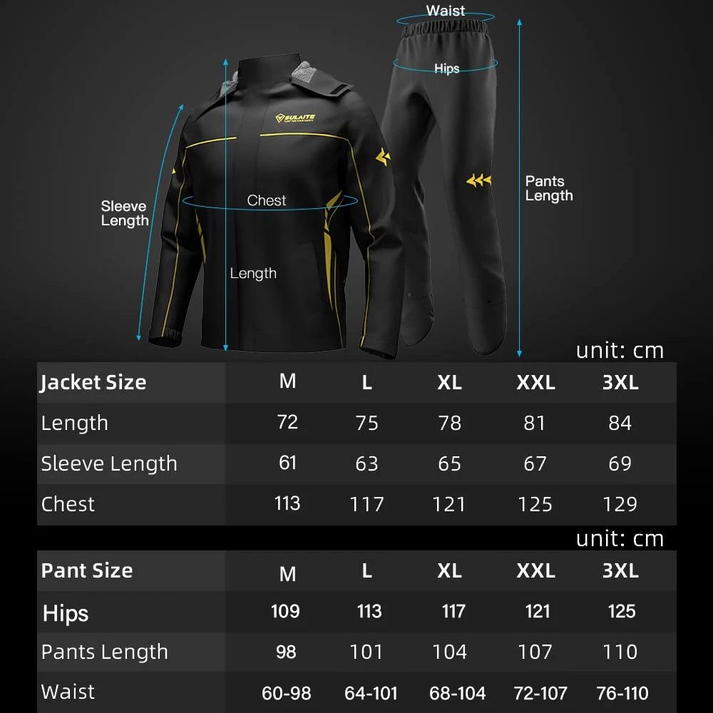 Waterproof Motorcycle Rain Suit With Pants  Breathable Reflective And Protective 2Piece Riding Gear 5