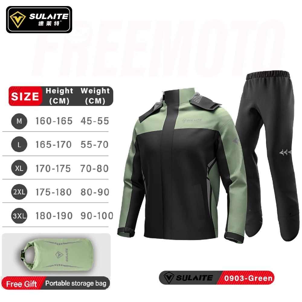 Waterproof Motorcycle Rain Suit With Pants  Breathable Reflective And Protective 2Piece Riding Gear 8