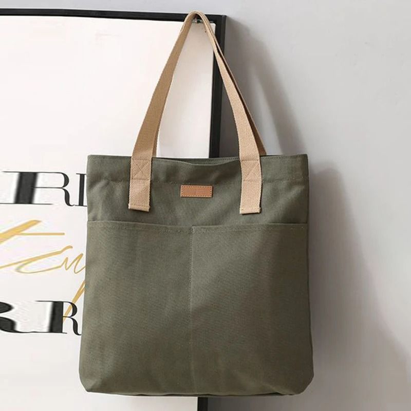Canvas Tote Shoulder Bag  Large Capacity Reusable And Stylish Everyday Carryall 9