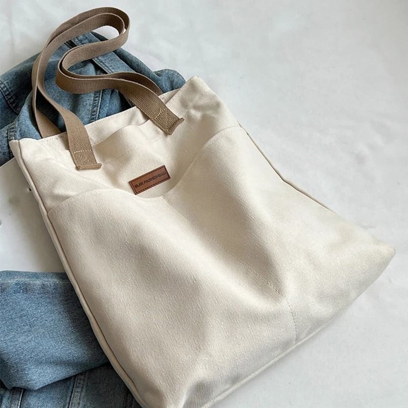 Canvas Tote Shoulder Bag  Large Capacity Reusable And Stylish Everyday Carryall 5