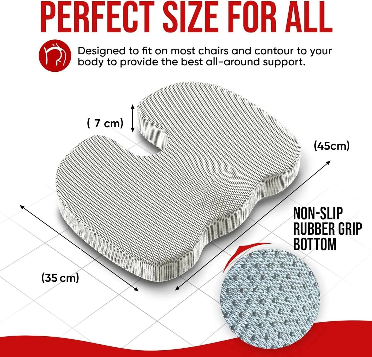 Ergonomic Memory Cotton Seat Cushion  Orthopedic Office And Car Chair Pad For Back Pain Relief 3