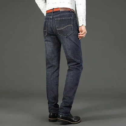Mens Classic Straight Stretch Jeans  Casual Business Denim Pants For Work And Everyday Wear 4