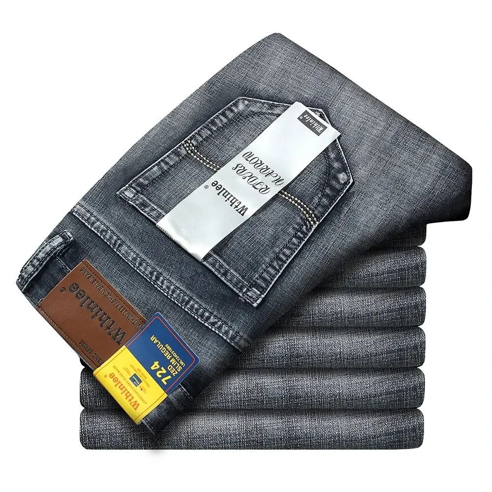 Mens Classic Straight Stretch Jeans  Casual Business Denim Pants For Work And Everyday Wear 9