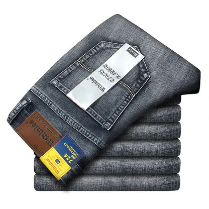 Mens Classic Straight Stretch Jeans  Casual Business Denim Pants For Work And Everyday Wear 9
