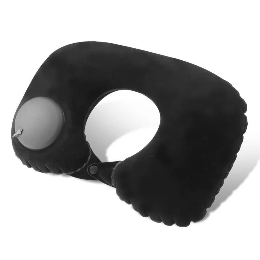 Inflatable Travel Neck Pillow With Soft Flocking Fabric  Portable UShaped Support Cushion For Airpl 10