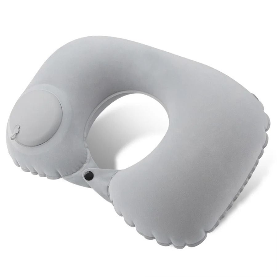 Inflatable Travel Neck Pillow With Soft Flocking Fabric  Portable UShaped Support Cushion For Airpl 6