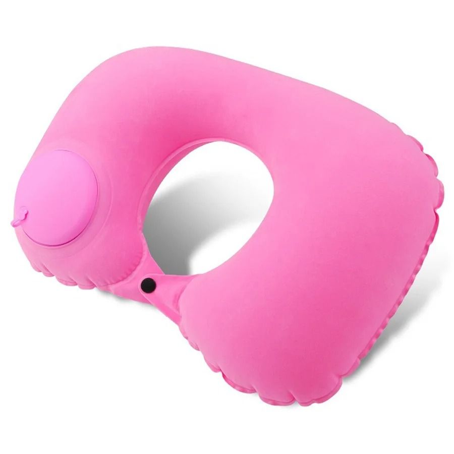 Inflatable Travel Neck Pillow With Soft Flocking Fabric  Portable UShaped Support Cushion For Airpl 7