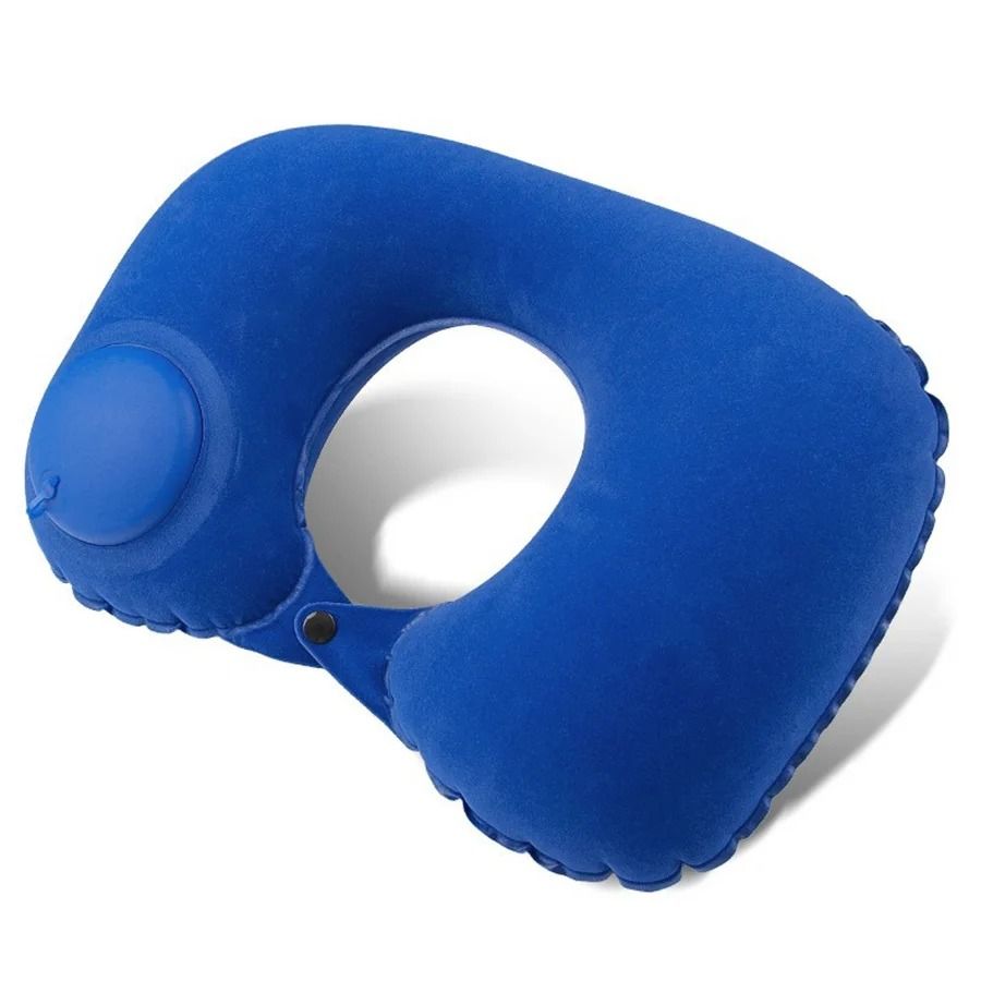 Inflatable Travel Neck Pillow With Soft Flocking Fabric  Portable UShaped Support Cushion For Airpl 8