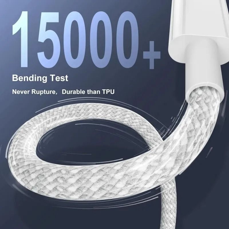 3 Pack USB C To USB C 100W Fast Charging Cable Durable Quick Charger Cord 1m 1