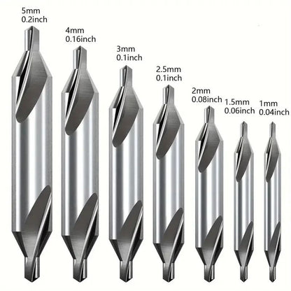 HSS Center Drill Bits Set 7 Piece 60 Degree Metalworking Lathe Core Drill Kit 5