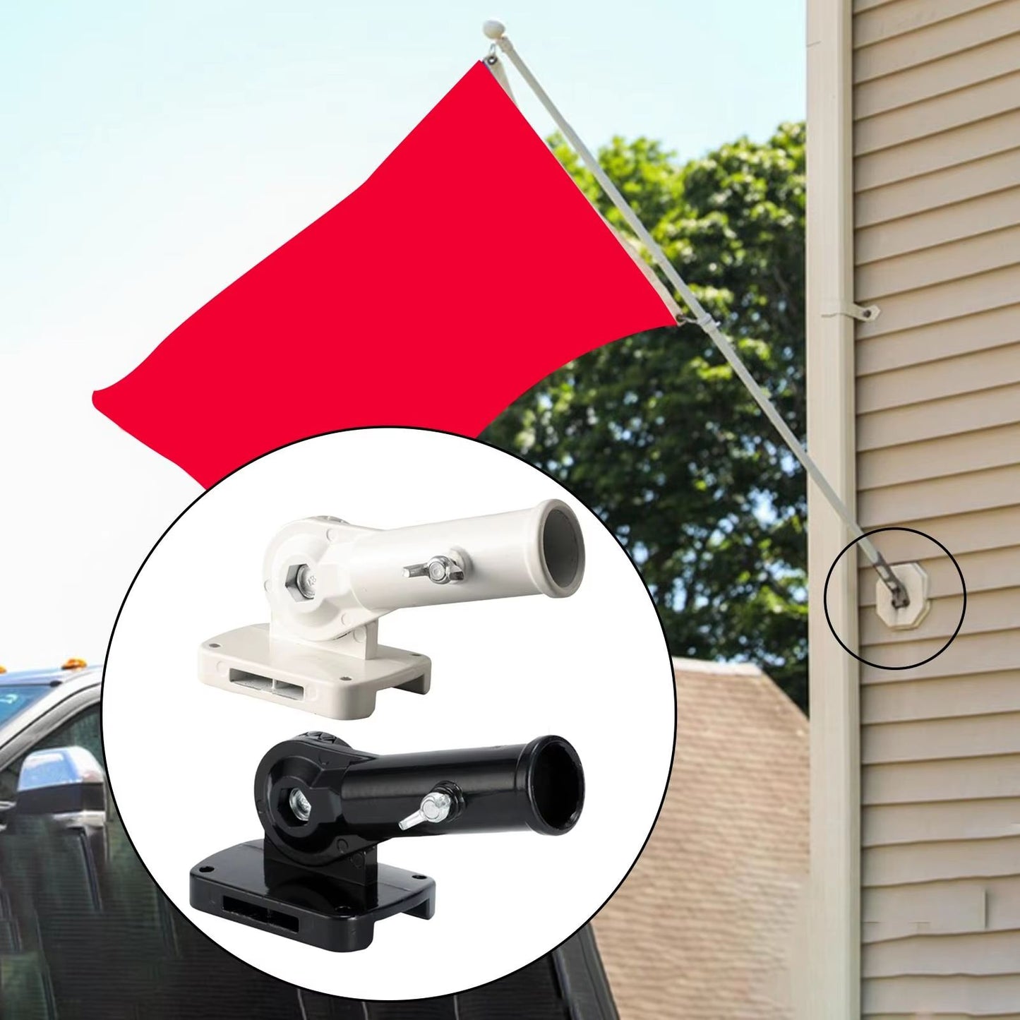 Flag Pole Bracket Base  Easy Installation Adjustable Mount For House Patio And Outdoor Use 1