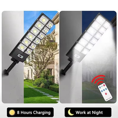 Outdoor Solar LED Wall Lamp With Motion Sensor  8000 Lm Super Bright Waterproof Garden  Street Ligh 1