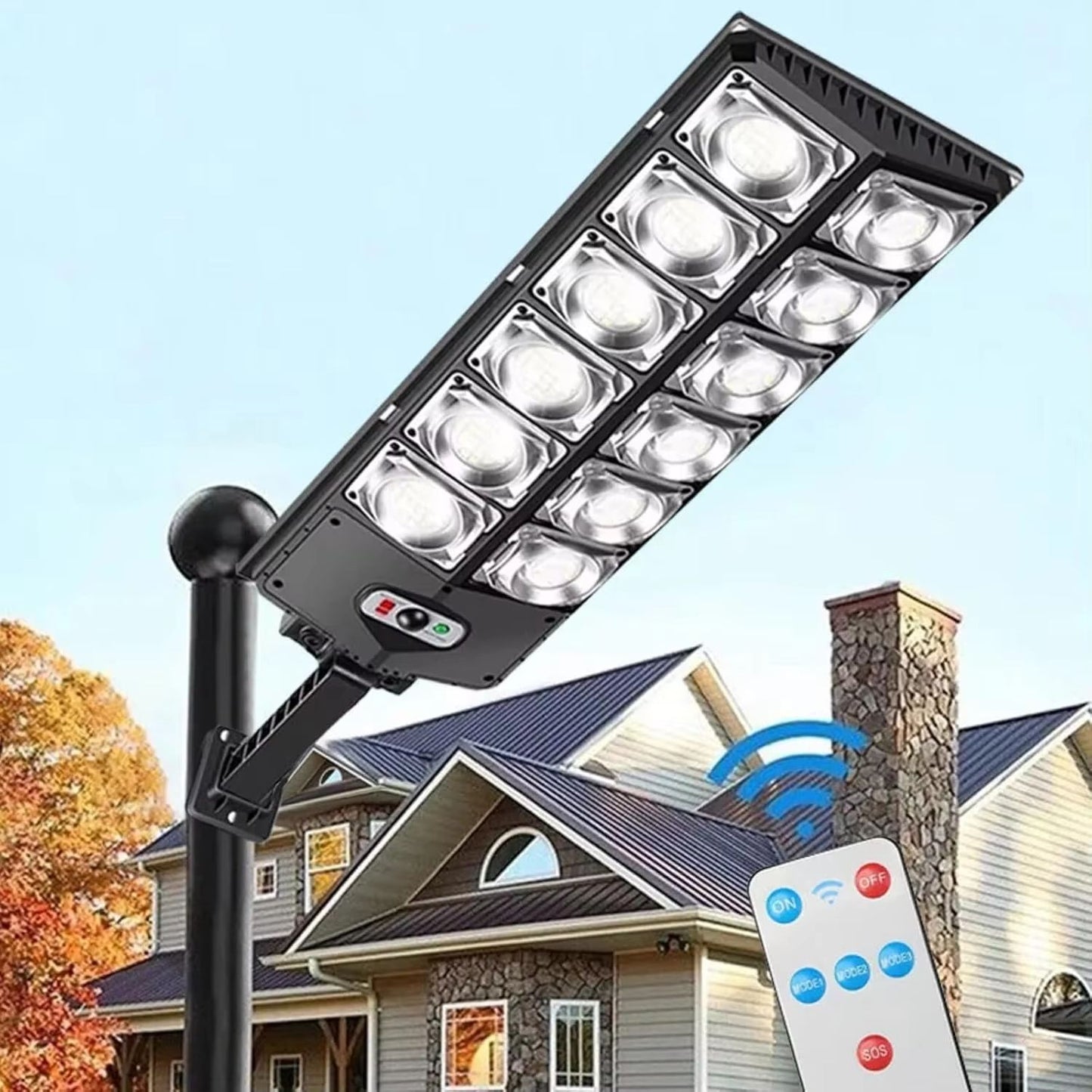 Outdoor Solar LED Wall Lamp With Motion Sensor  8000 Lm Super Bright Waterproof Garden  Street Ligh 4