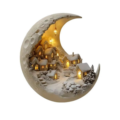 Christmas Tree Desktop Ornament With Moonhouse  DIY 2D Acrylic Merry Christmas Plaque For New Year  6