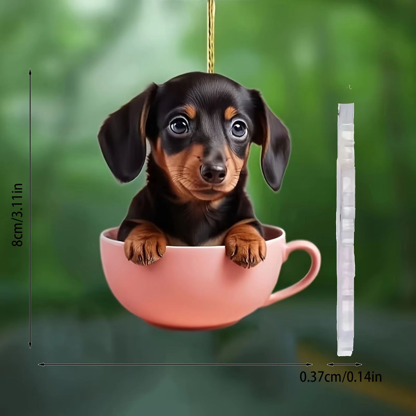 Acrylic Dog Charm Ornament  Festive Boho Puppy Pendant For Tree Backpack Or Car 4