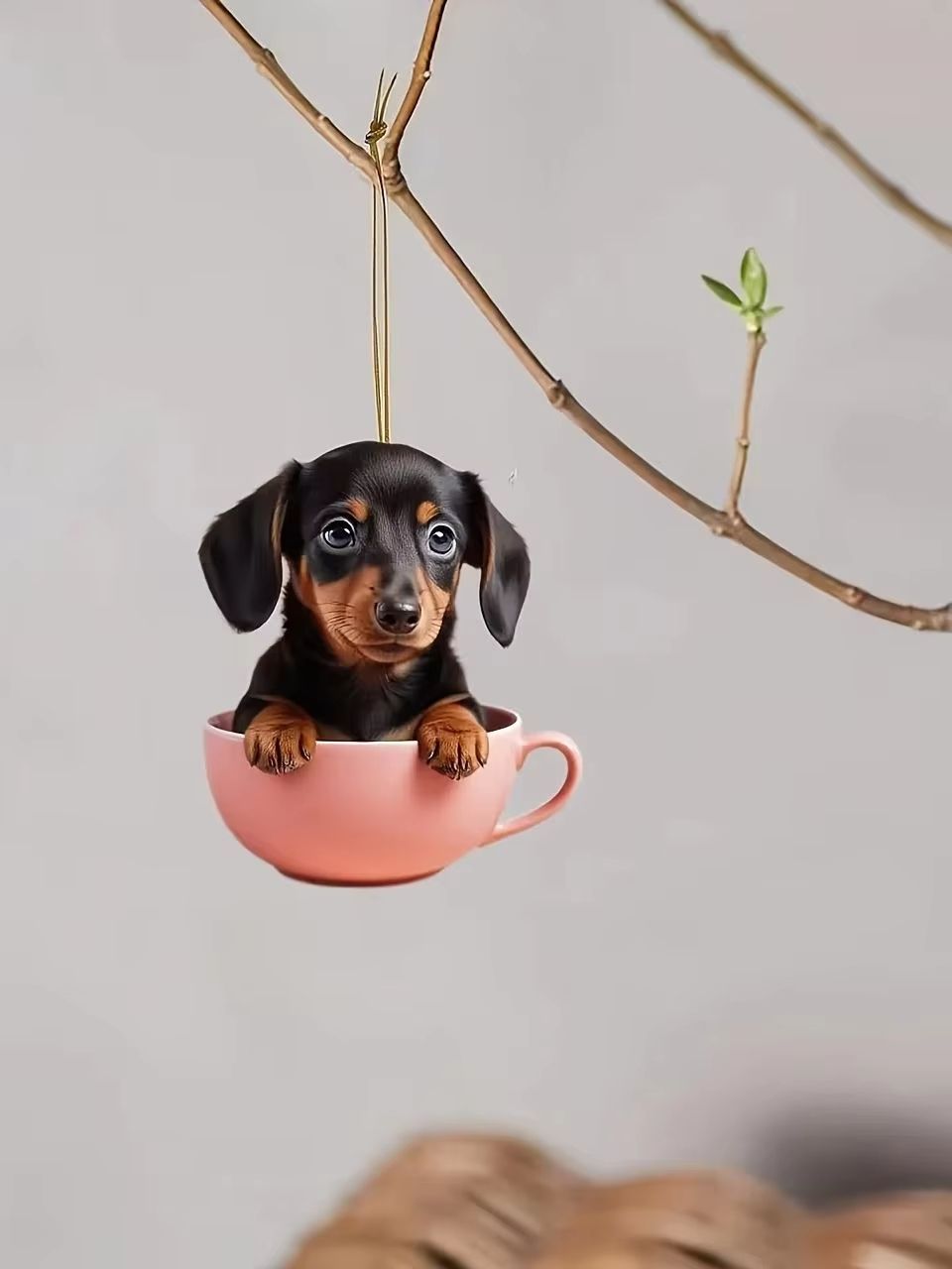 Acrylic Dog Charm Ornament  Festive Boho Puppy Pendant For Tree Backpack Or Car 6