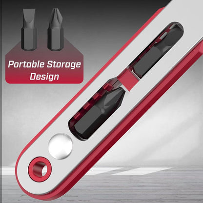 Red Elbow Bidirectional Ratchet Screwdriver  NarrowSpace Corner  RightAngle CrossSlotted Tool 3