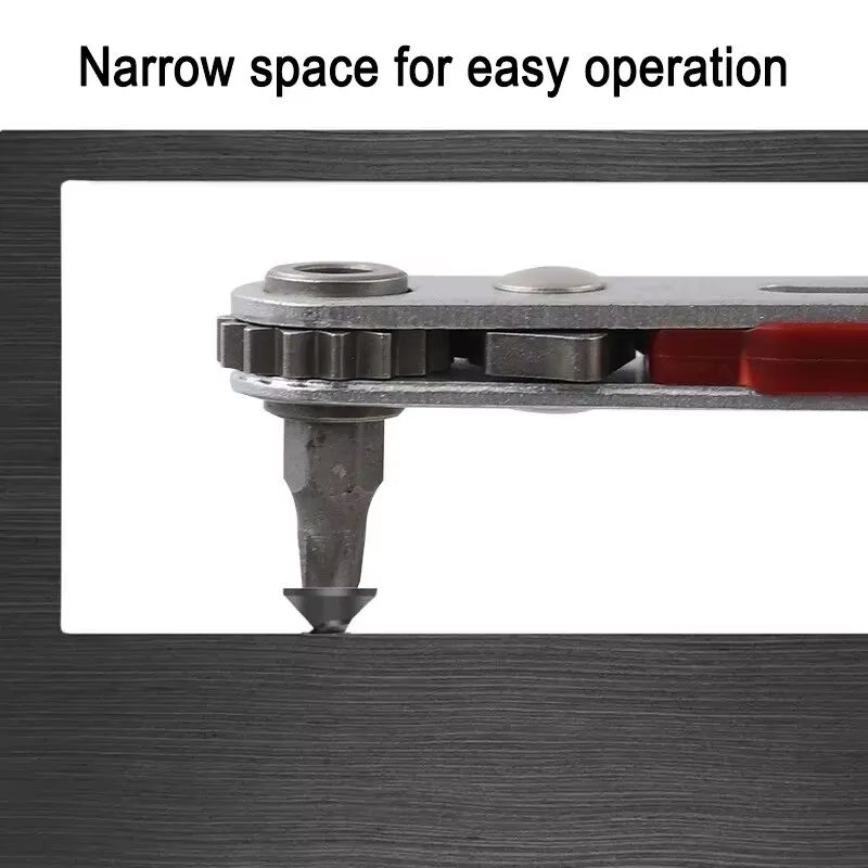 Red Elbow Bidirectional Ratchet Screwdriver  NarrowSpace Corner  RightAngle CrossSlotted Tool 4