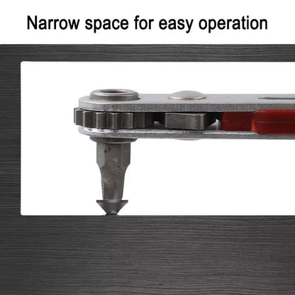 Red Elbow Bidirectional Ratchet Screwdriver  NarrowSpace Corner  RightAngle CrossSlotted Tool 4