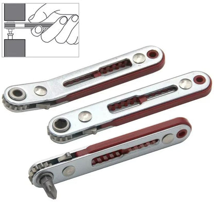 Red Elbow Bidirectional Ratchet Screwdriver  NarrowSpace Corner  RightAngle CrossSlotted Tool 5