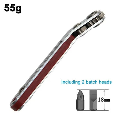 Red Elbow Bidirectional Ratchet Screwdriver  NarrowSpace Corner  RightAngle CrossSlotted Tool 6