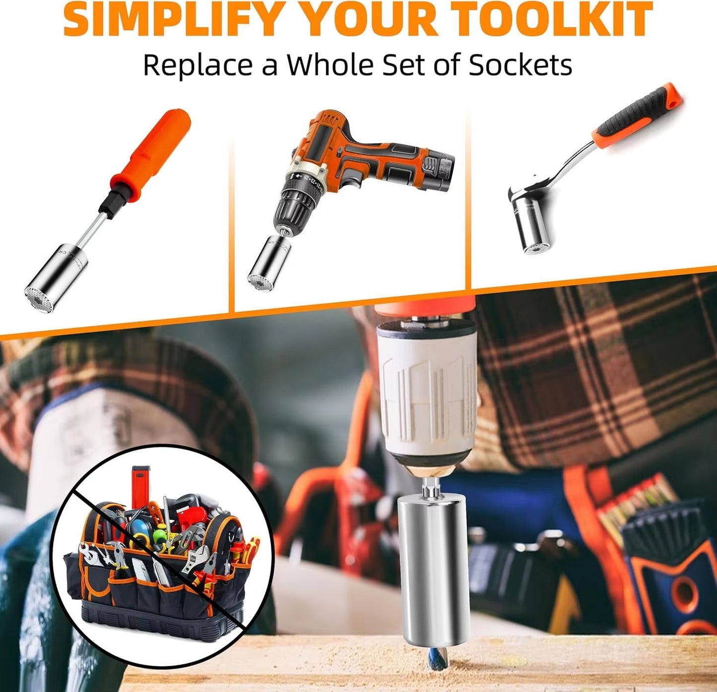 Multifunctional 719 Mm Magic Socket Extension Rod Set  One Tool Many Nuts  Bolts 2