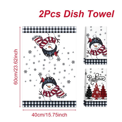 Merry Christmas Party Decoration Towels, Navidad Natal New Year Gift, Christmas Kitchen Towels Santa Claus Dish Towel