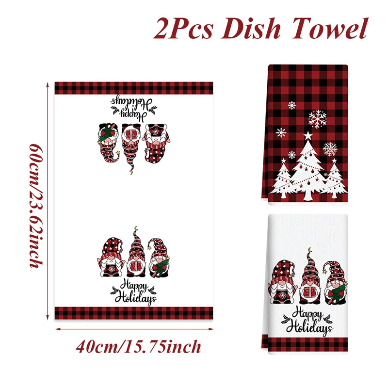 Merry Christmas Party Decoration Towels, Navidad Natal New Year Gift, Christmas Kitchen Towels Santa Claus Dish Towel