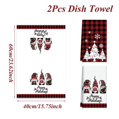 Merry Christmas Party Decoration Towels, Navidad Natal New Year Gift, Christmas Kitchen Towels Santa Claus Dish Towel