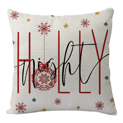 Linen Merry Christmas Pillow Cover Throw Pillowcase Winter Christmas Decorations for Home Tree Deer Sofa Cushion Cover