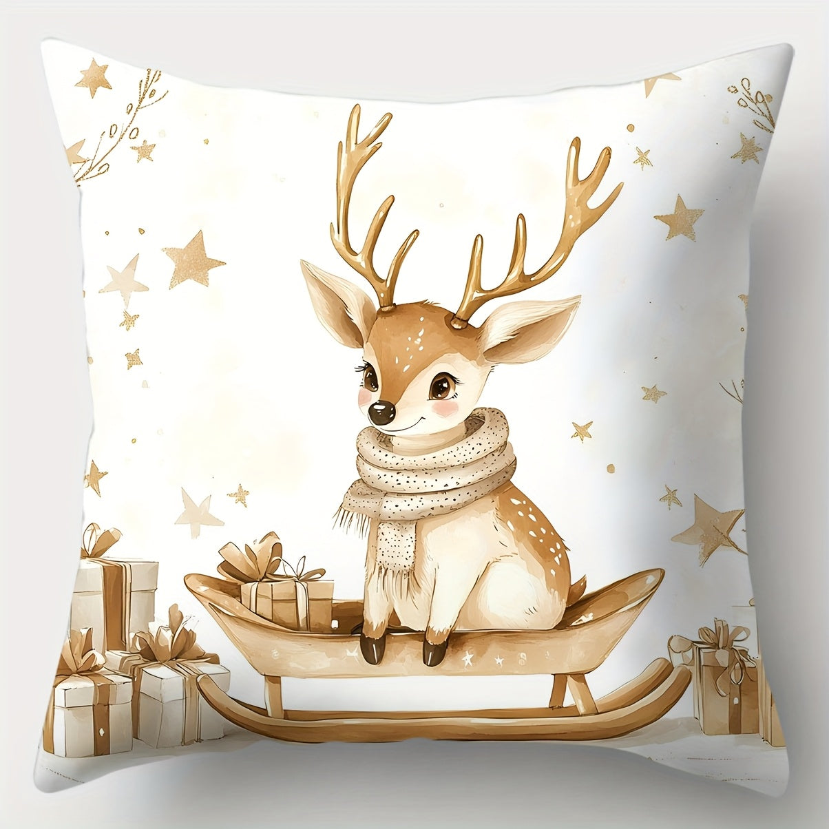 Golden Christmas Series Pillowcase Set Christmas Pillowcase Single Side Print Holiday Christmas Dec 1