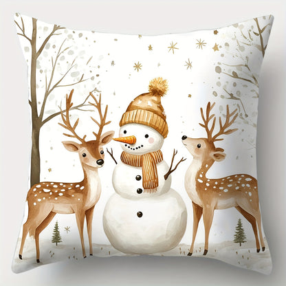 Golden Christmas Series Pillowcase Set Christmas Pillowcase Single Side Print Holiday Christmas Dec 2