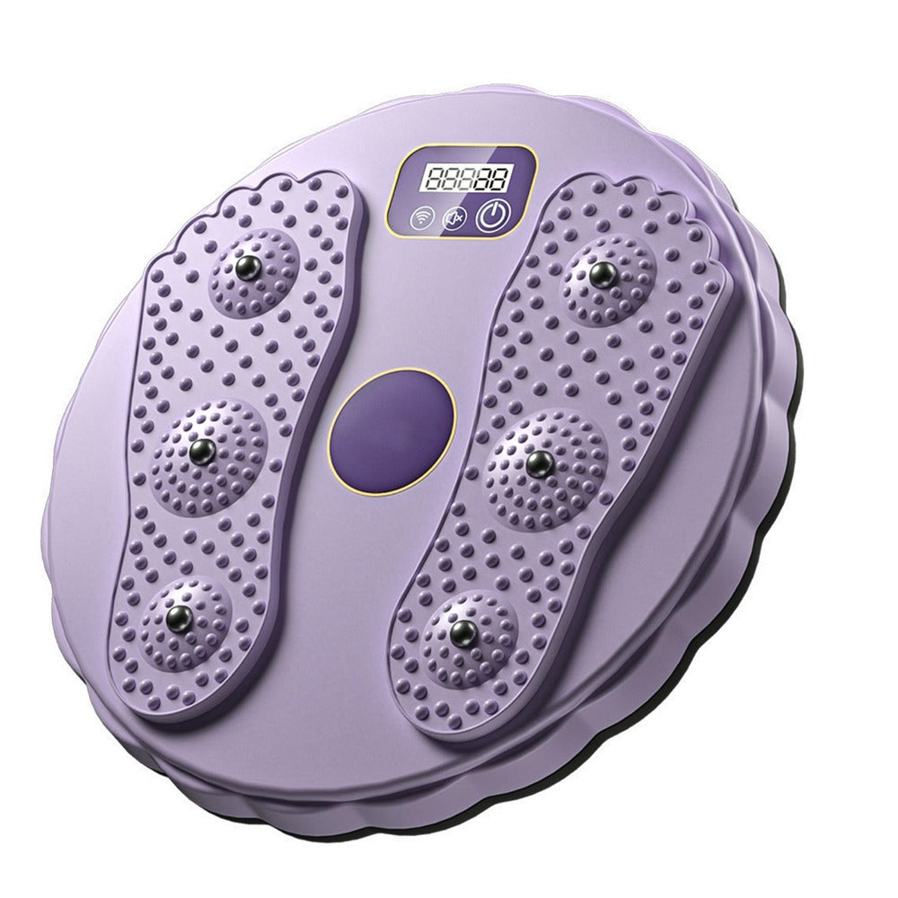 Rotatable Assist Fitness Slim Machine, Electronic LCD Display Waist Disc, Non Slip Base, Weight Loss Foot Massage Board