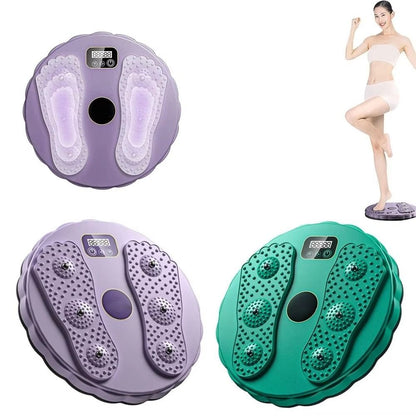 Rotatable Assist Fitness Slim Machine, Electronic LCD Display Waist Disc, Non Slip Base, Weight Loss Foot Massage Board