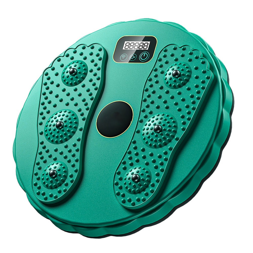Rotatable Assist Fitness Slim Machine, Electronic LCD Display Waist Disc, Non Slip Base, Weight Loss Foot Massage Board