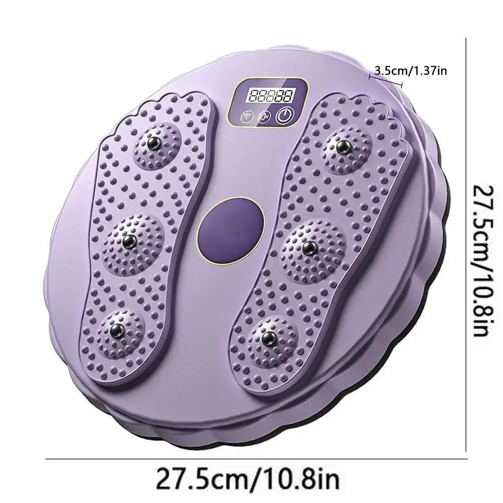 Rotatable Assist Fitness Slim Machine, Electronic LCD Display Waist Disc, Non Slip Base, Weight Loss Foot Massage Board