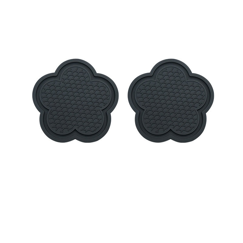 Flower Shaped Car Cup Coaster Silicone Waterproof Non Slip Sift Proof Spill Saucer Car Accessories 8