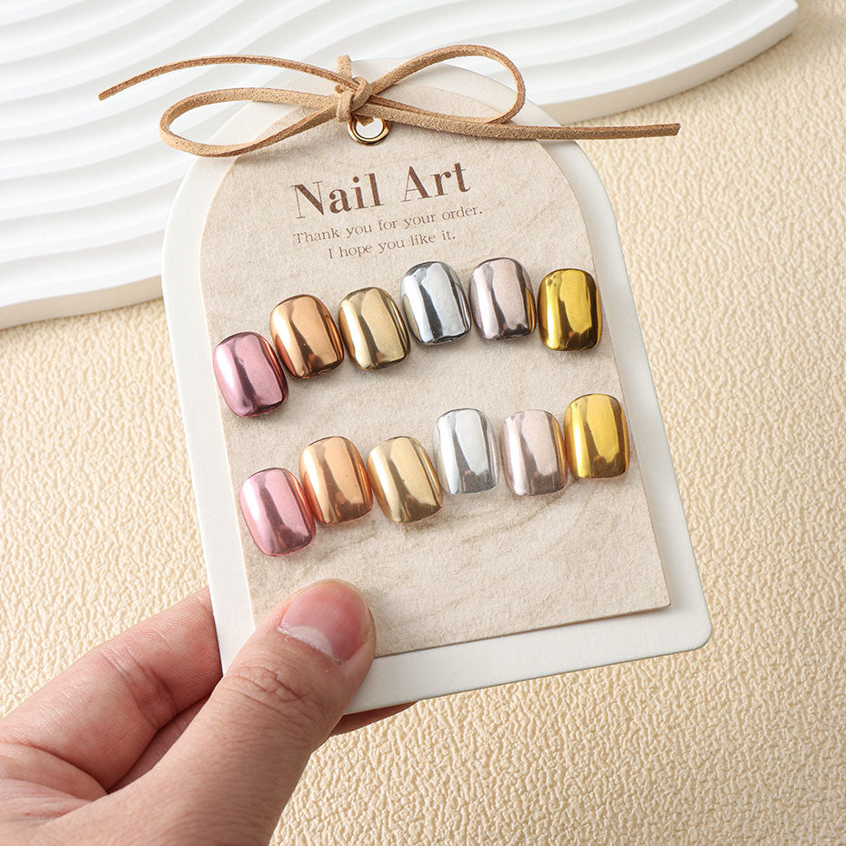 Chrome Rubbing Pigment Flake Manicure Decor, Gold Metallic Mirror Glitter Nail Art Dust, Rose Gold Silver Powder