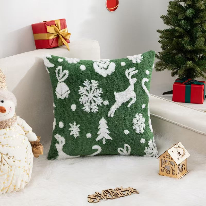 Christmas Pillow Covers Christmas Tree Little Bell Pattern Imitation Reindeer Stars Snowflakes Pill 5