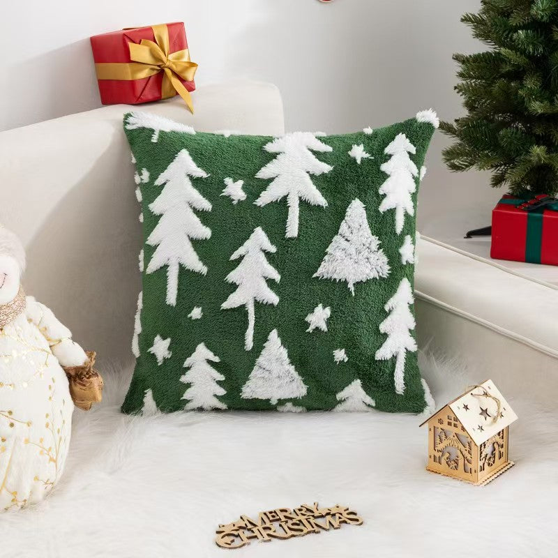 Christmas Pillow Covers Christmas Tree Little Bell Pattern Imitation Reindeer Stars Snowflakes Pill 7
