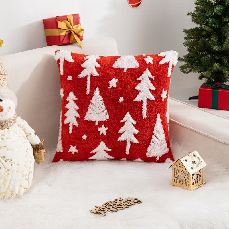 Christmas Pillow Covers Christmas Tree Little Bell Pattern Imitation Reindeer Stars Snowflakes Pill 8